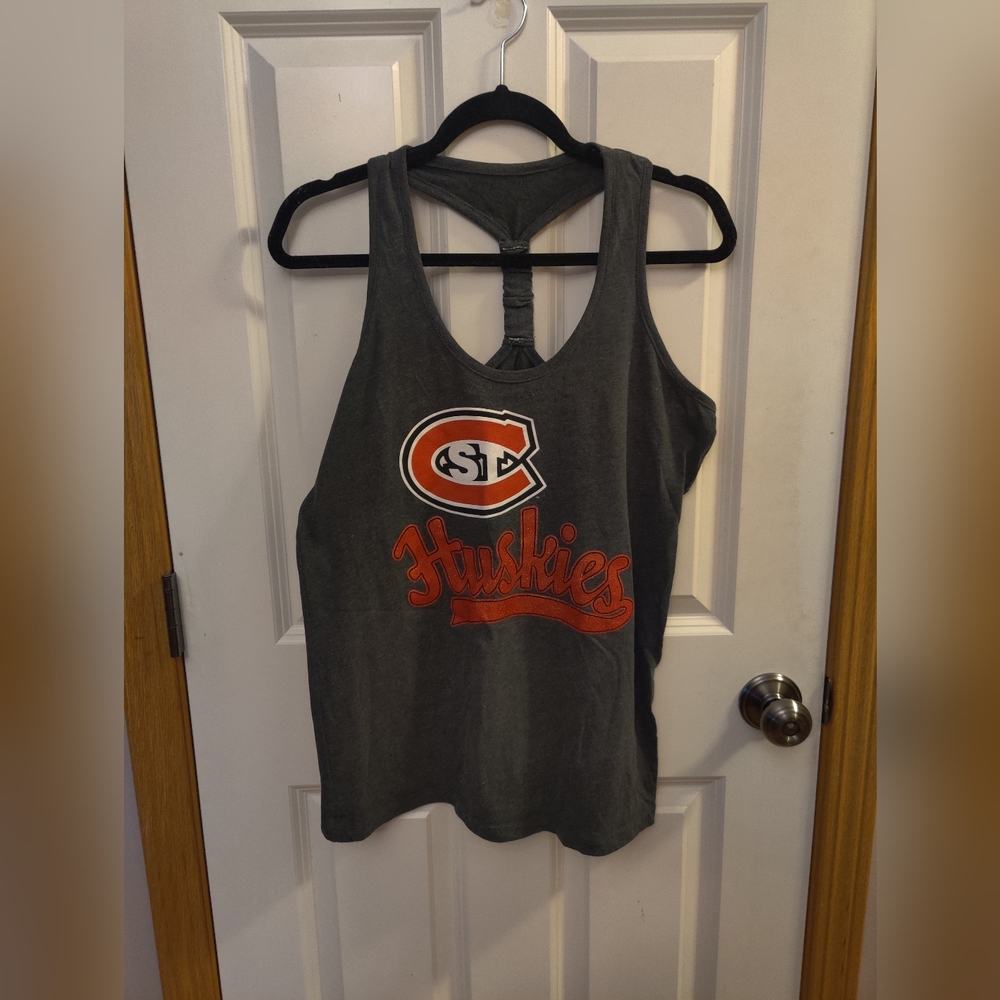 Gray SCSU Huskies Tank Top
